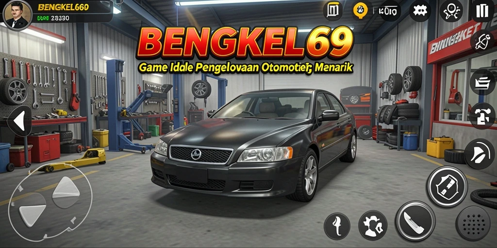 Tampilan gameplay BENGKEL69 yang menarik dengan berbagai kendaraan untuk diperbaiki.