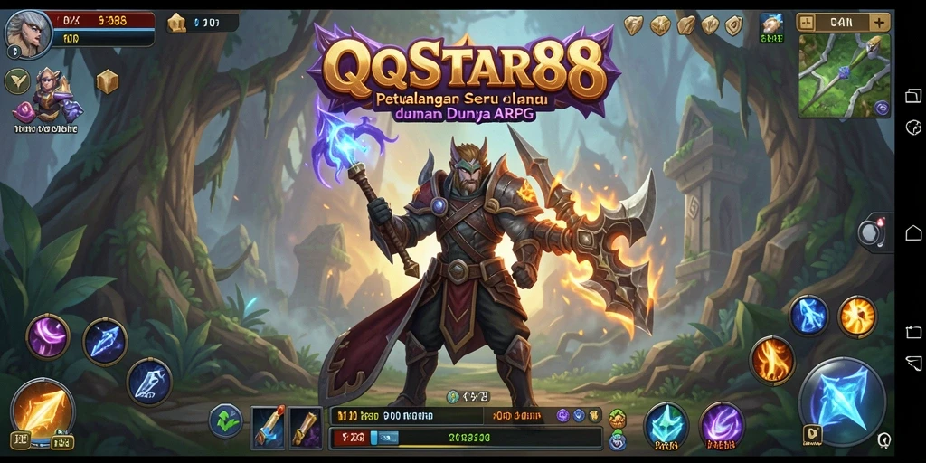 Tampilan dinamis dari gameplay <strong>QQSTAR88</strong> yang penuh aksi dan petualangan.