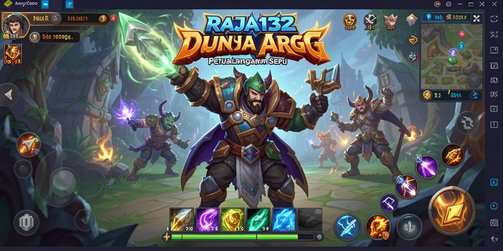 Screenshot menunjukkan aksi seru dalam game ARPG RAJA132.