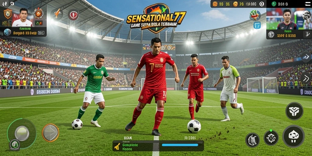 Tampilan gameplay menarik dari SENSATIONAL77 dalam aksi sepak bola.