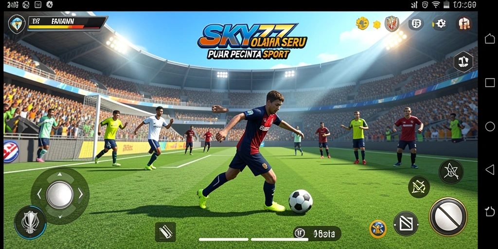 Tampilan utama SKY77 menampilkan gameplay olahraga yang seru.
